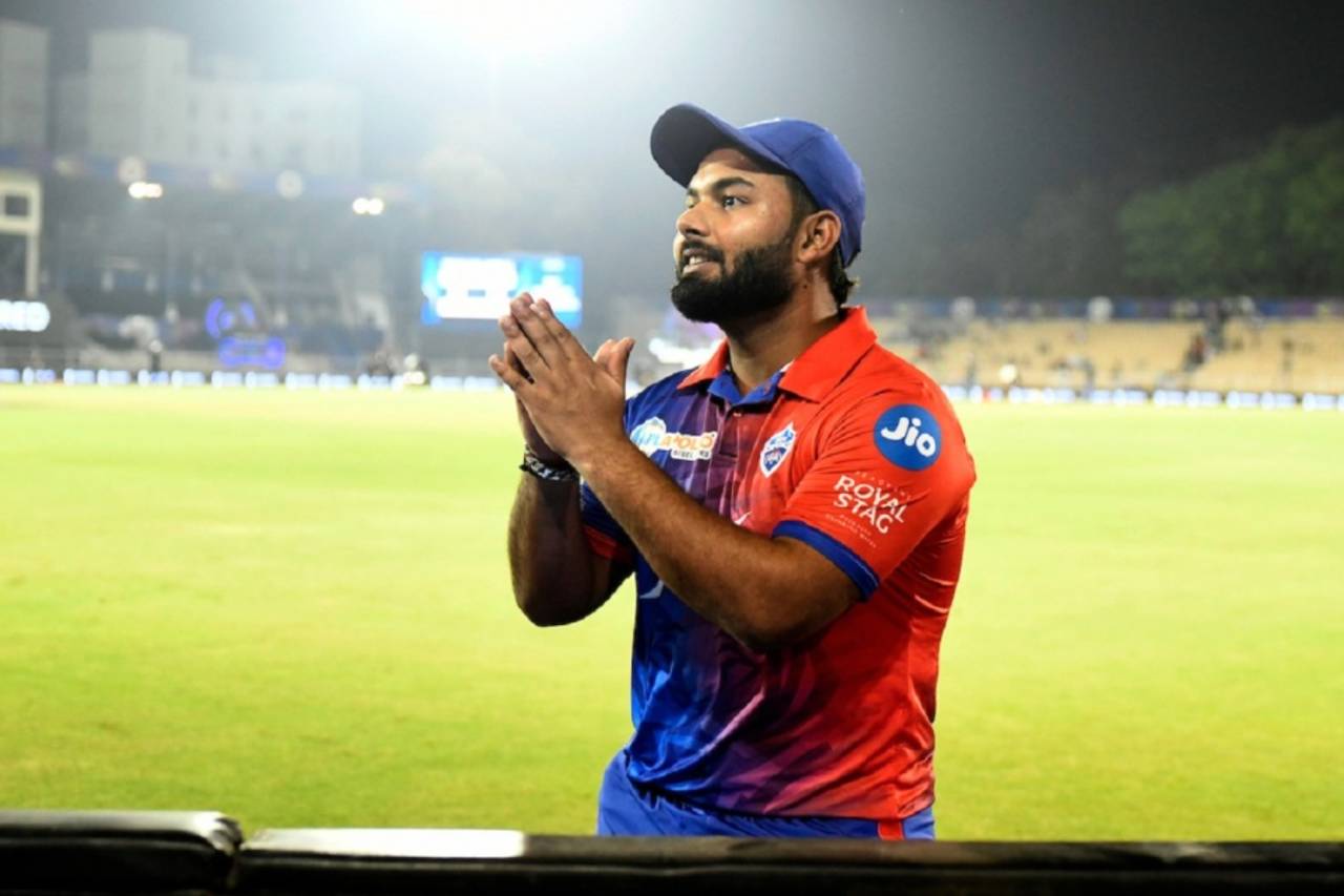 Rishabh Pant gestures after Capitals beat Kings, Delhi Capitals vs Punjab Kings, IPL 2022, Brabourne Stadium, Mumbai, April 20, 2022