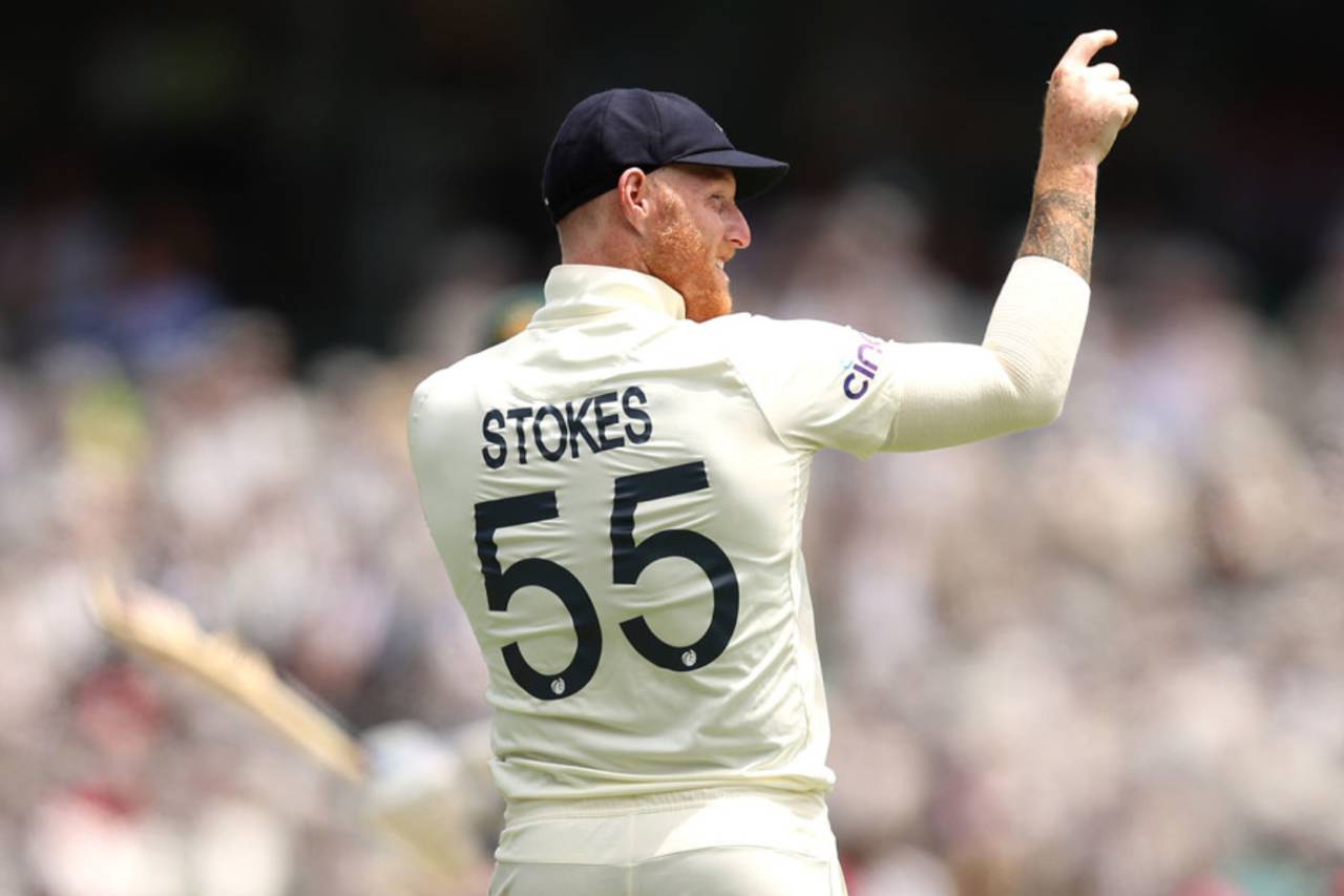Ben Stokes looks on, Australia vs England, Men's Ashes, 4th Test, Day 2, Sydney Cricket Ground, January 6, 2022