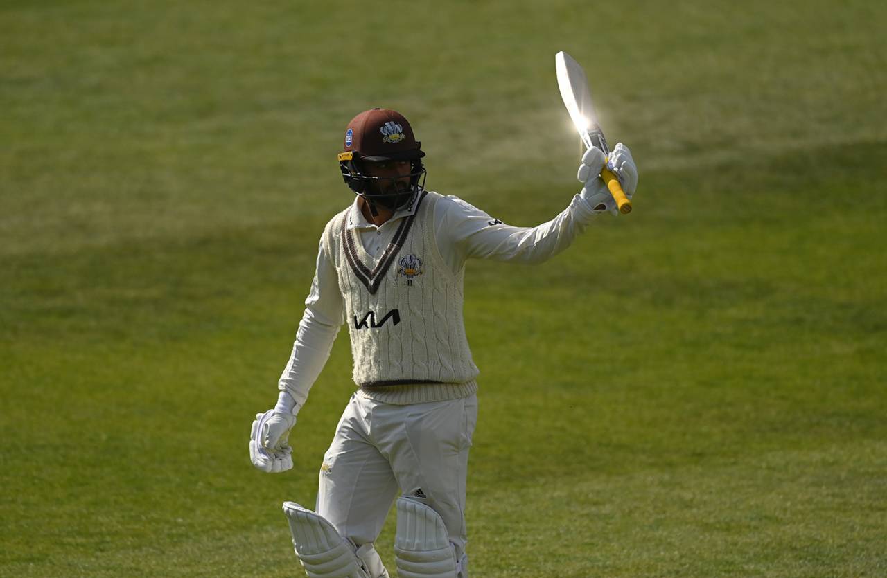 Ryan Patel scored a century to power Surrey's chase, Surrey vs Somerset, LV= Insurance Championship, Division One, Kia Oval, 4th day, April 24, 2022