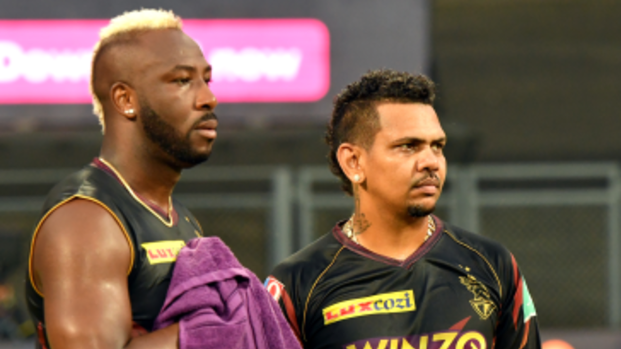 Two West Indies players have the highest career strikes rates in the IPL - Andre Russell (left) with 174.67 and Sunil Narine with 160.03&nbsp;&nbsp;&bull;&nbsp;&nbsp;BCCI