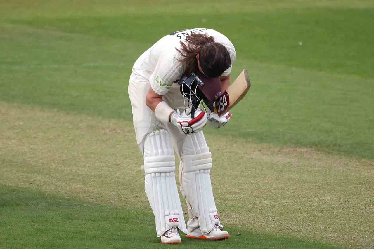 Rory Burns bows in celebration after his first century of the season&nbsp;&nbsp;&bull;&nbsp;&nbsp;Getty Images