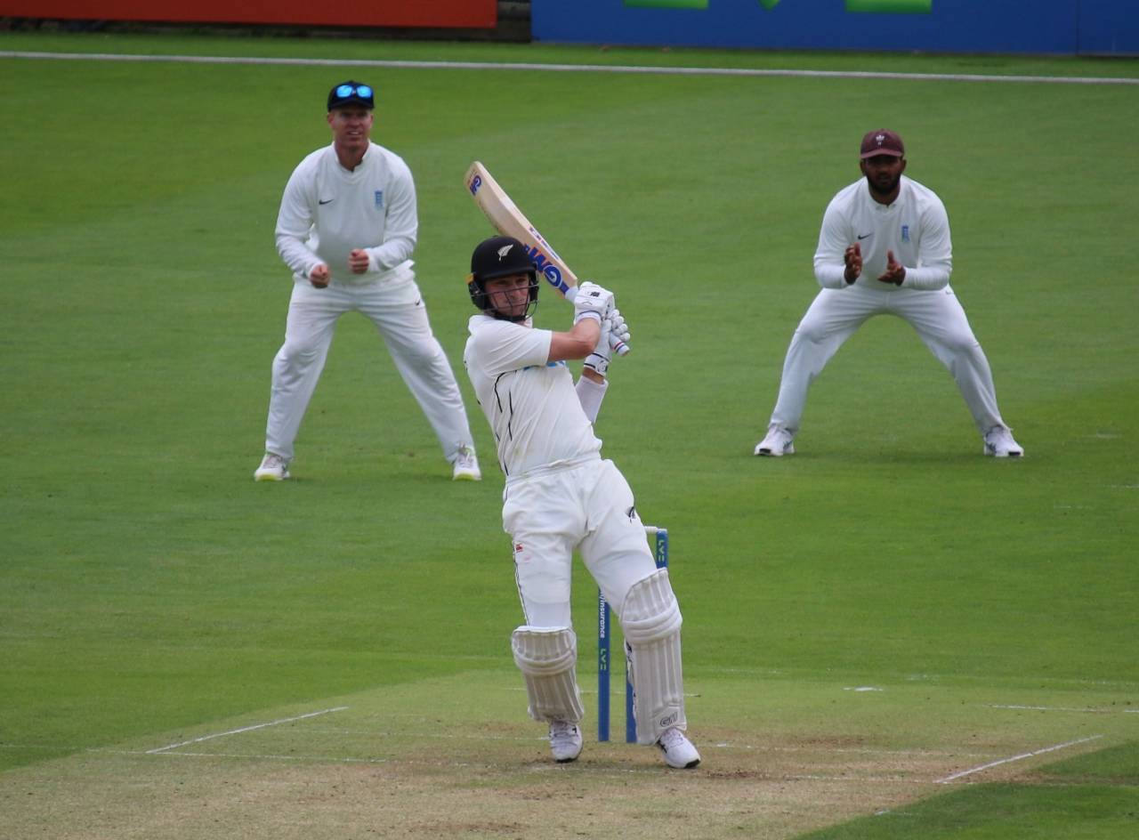Will Young pulls for four on the opening day of New Zealand's warm-up in Chelmsford&nbsp;&nbsp;&bull;&nbsp;&nbsp;Andrew Miller