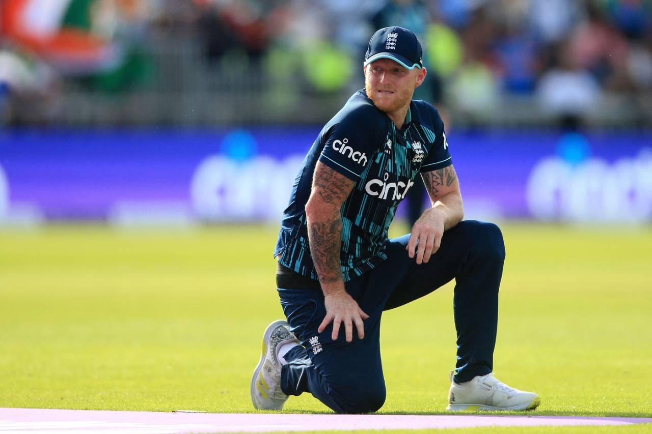 Ben Stokes reacts while on the field, England vs India, 3rd ODI, Manchester, July 17, 2022
