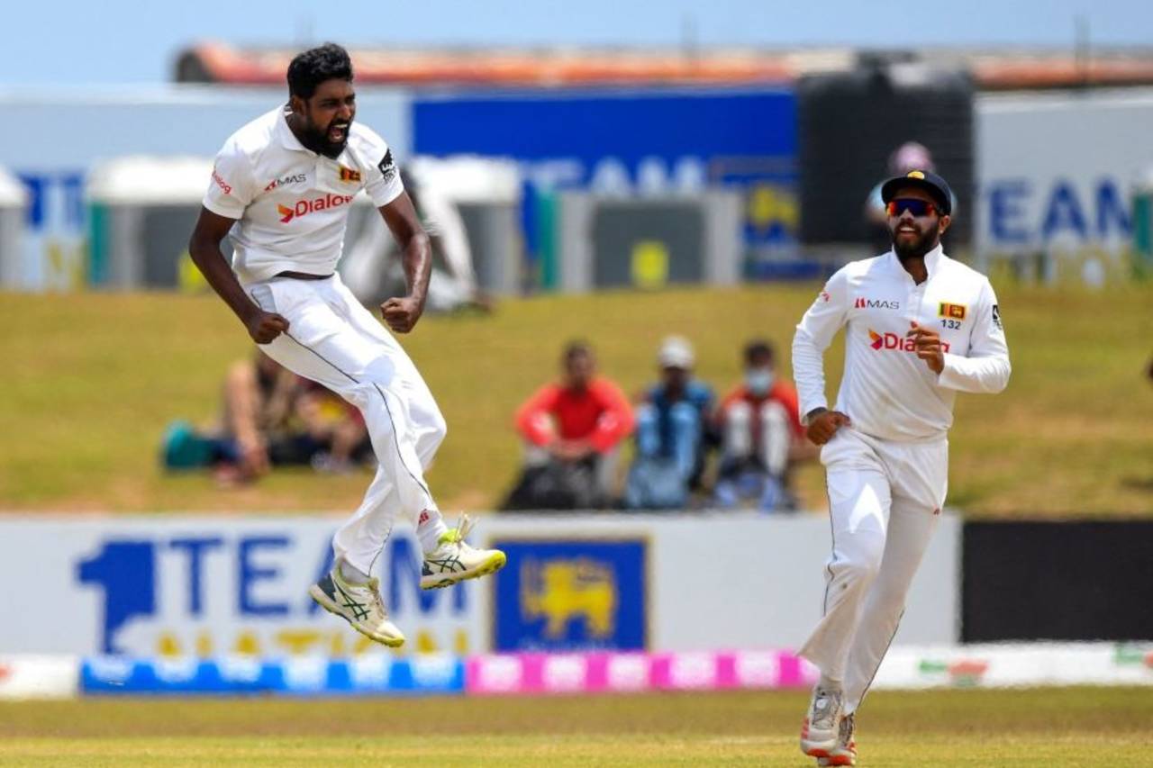 Prabath Jayasuriya has taken four five-fors in three Tests&nbsp;&nbsp;&bull;&nbsp;&nbsp;AFP/Getty Images