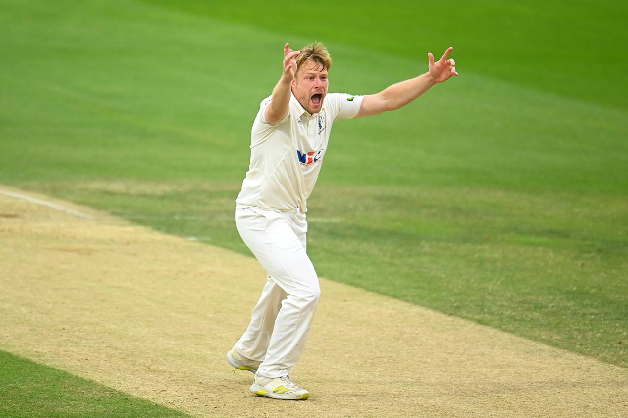 Matthew Waite appeals for a decision, Somerset vs Yorkshire, LV=County Championship, County Ground, July 20, 2022