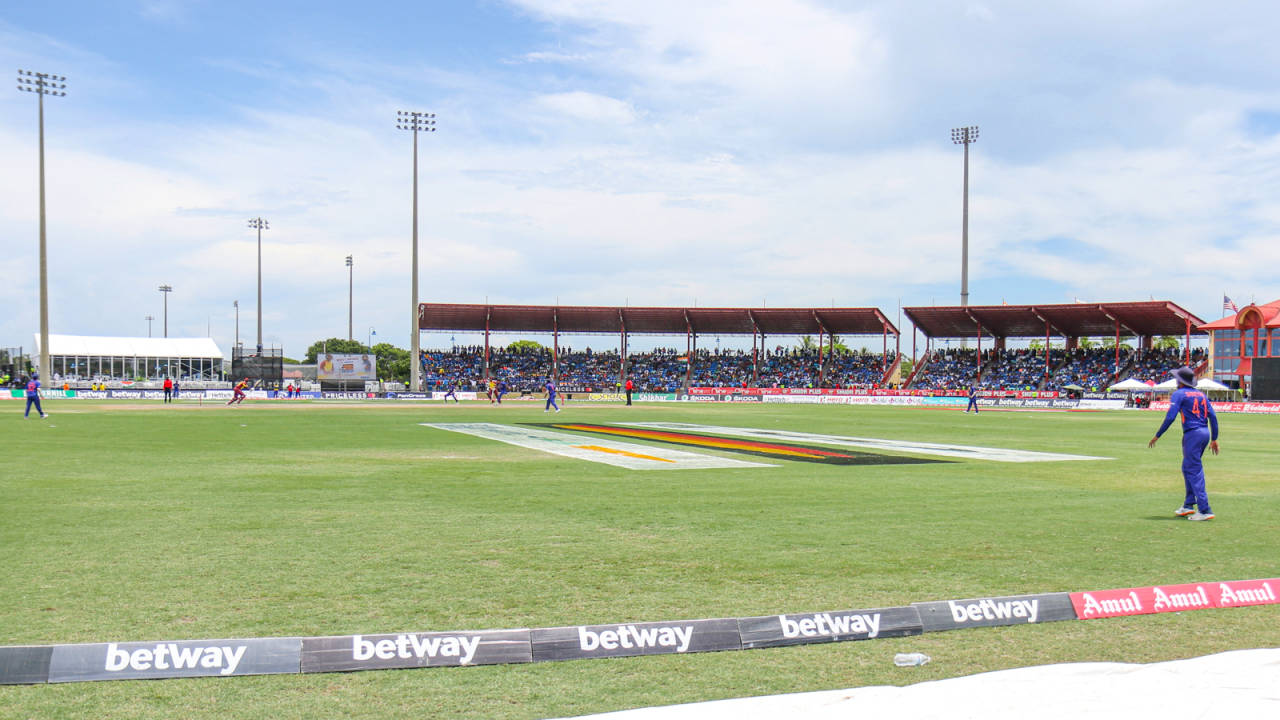 Large crowds pack the West Grandstand at Florida's Broward County Stadium, West Indies vs India, 5th T20I, Lauderhill, August 7, 2022
