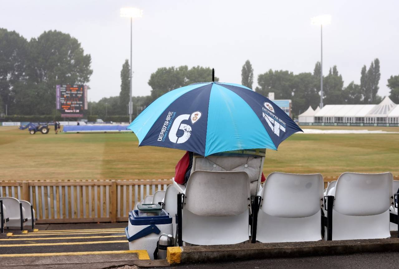 The rain falls at Derby, Derbyshire vs Nottinghamshire, County Championship, Derby, July 21, 2022