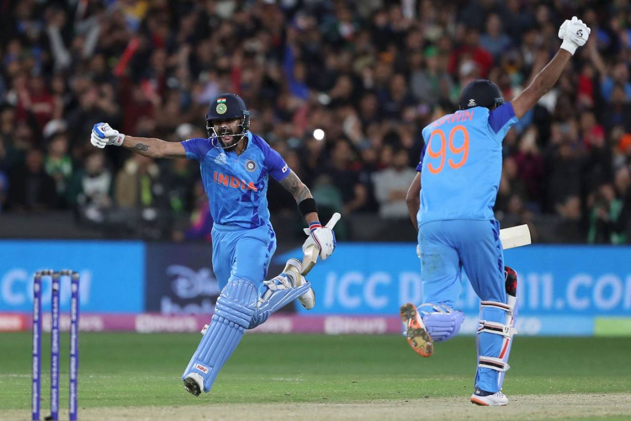 Ace of chase: Virat Kohli accelerated from 12 off 21 to an unbeaten, match-winning 82 from 53 balls&nbsp;&nbsp;&bull;&nbsp;&nbsp;AFP via Getty Images