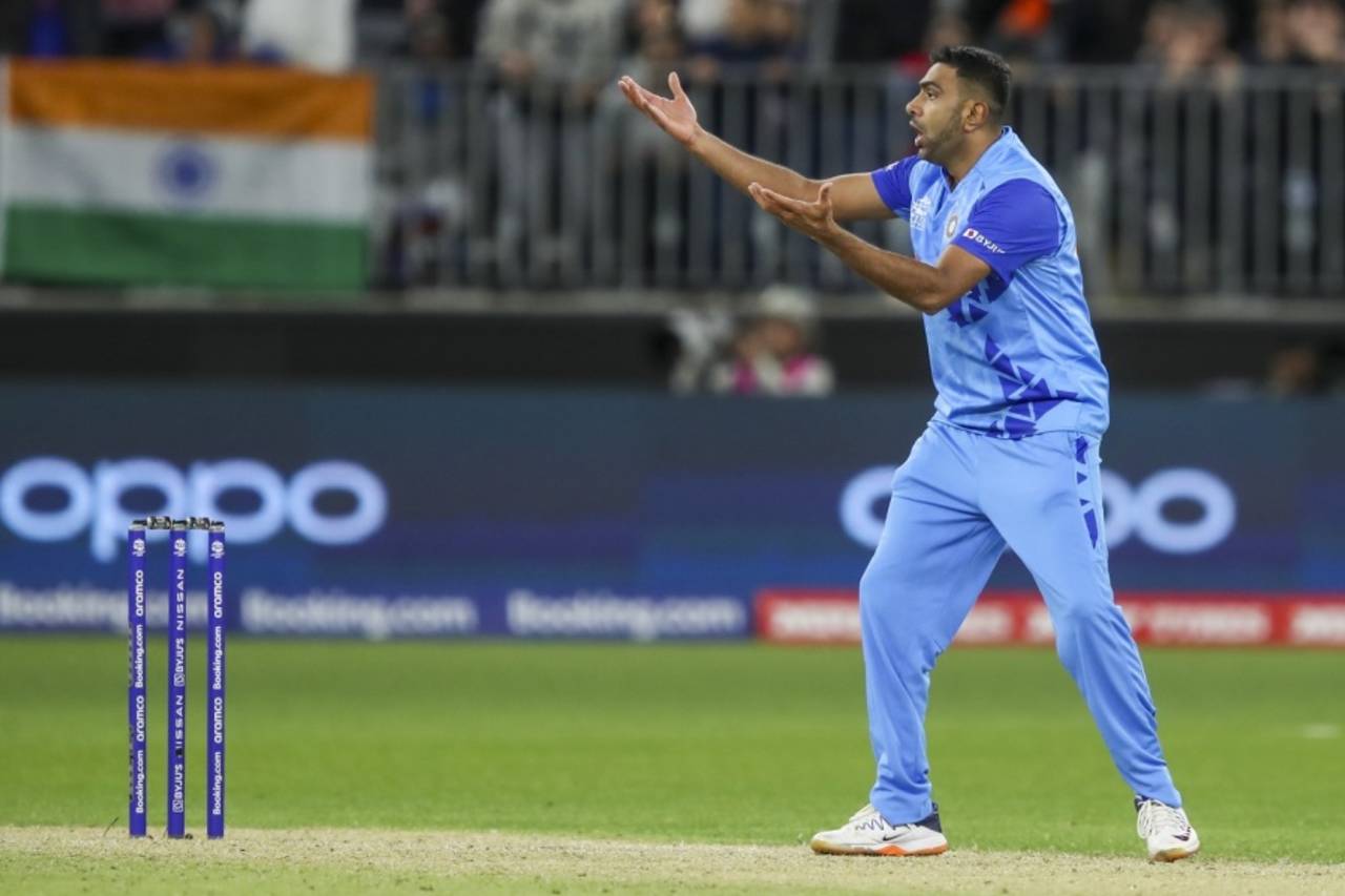R Ashwin conceded 13 runs and took the wicket of Tristan Stubbs in the 18th over of South Africa's chase&nbsp;&nbsp;&bull;&nbsp;&nbsp;Associated Press