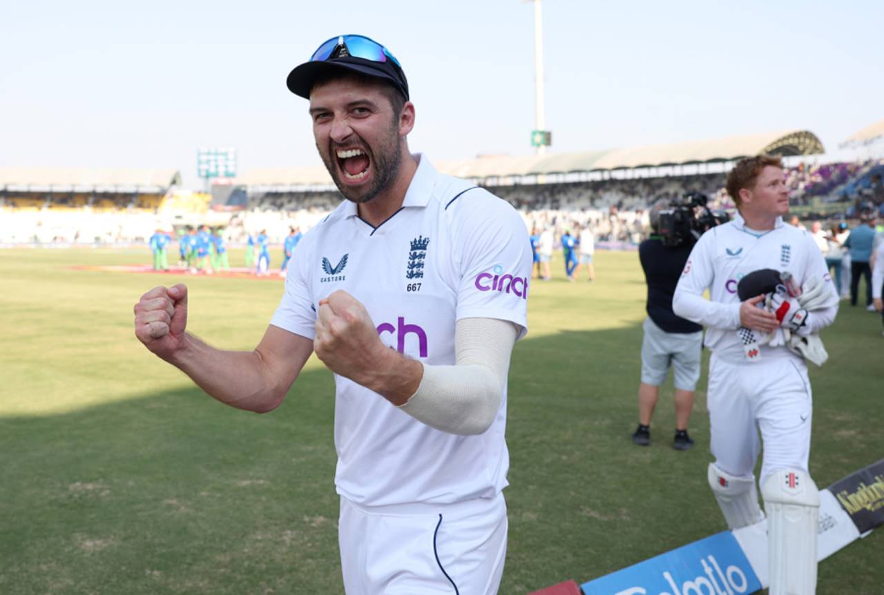 Mark Wood celebrates after England's win, Pakistan vs England, 2nd Test, Multan, 4th day, December 12, 2022