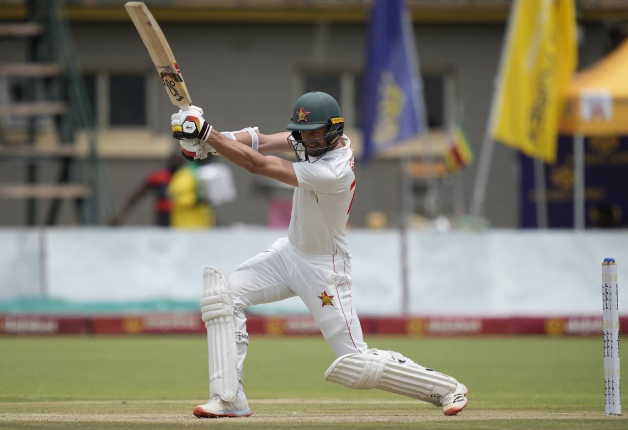Craig Ervine drives in full flow, Zimbabwe vs West Indies, 2nd Test, Bulawayo, 1st day, February 12, 2023