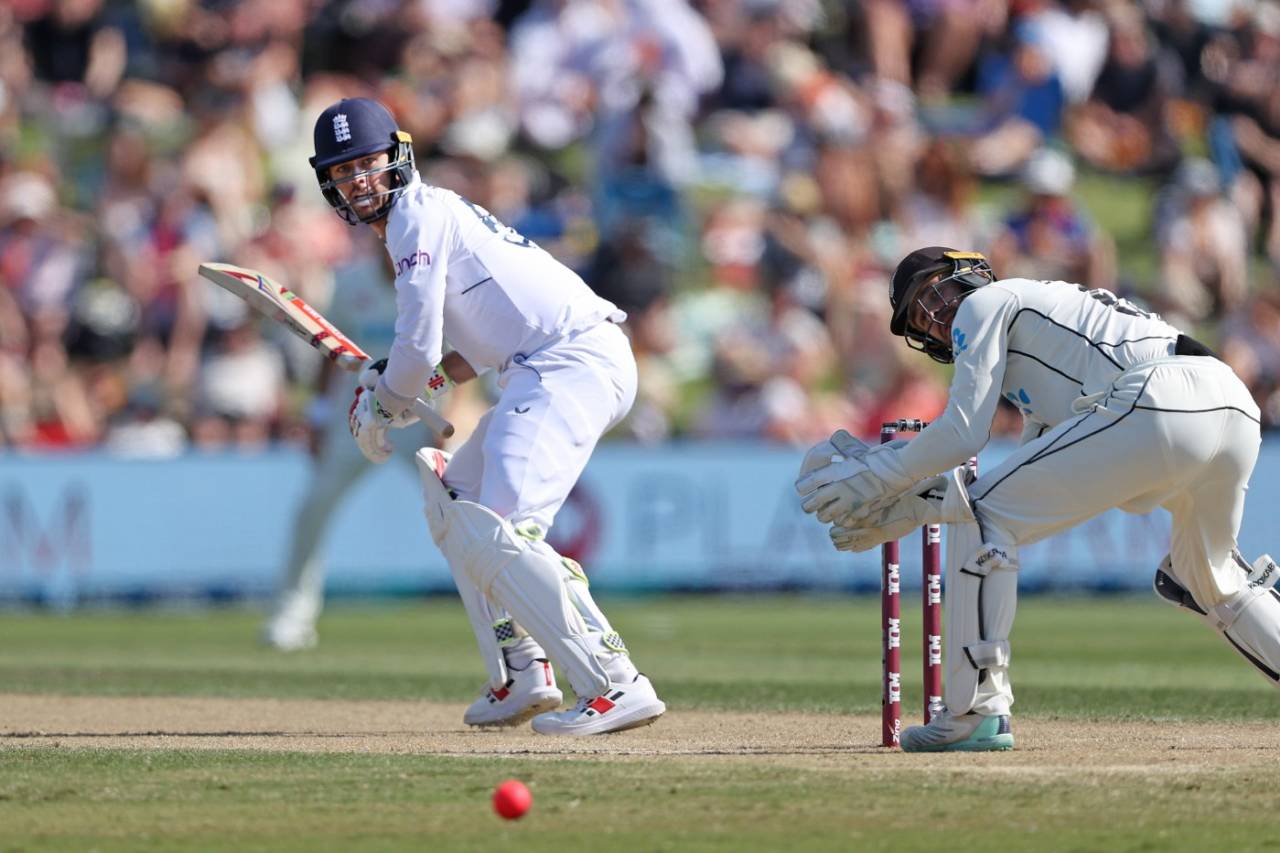 Ben Foakes flicks a shot down the leg side, New Zealand v England, 1st Test,  Mount Maunganui, 3rd day, February 18, 2023