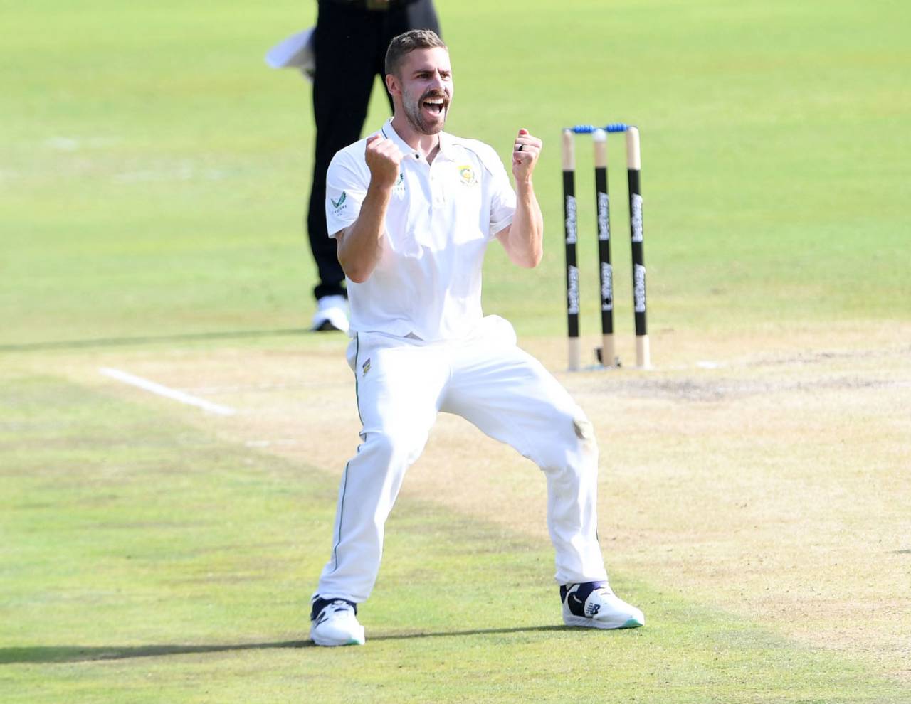 Anrich Nortje is pumped after another wicket, South Africa vs West Indies, 1st Test, Centurion, 2nd day, March 1, 2023
