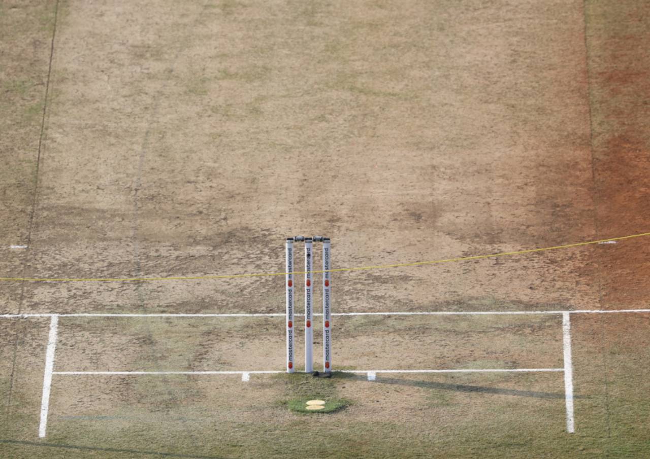 The Indore pitch from earlier this year on the morning of day two of the Australia Test