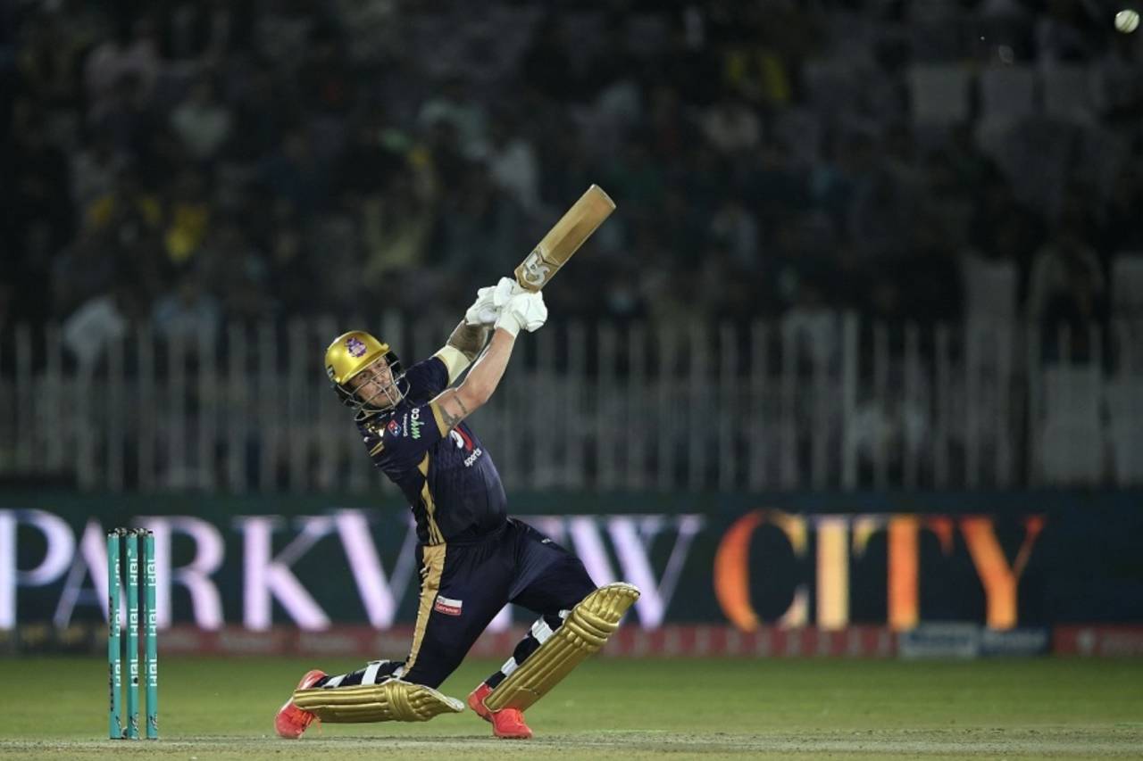 Jason Roy struck at over 230 during his record-breaking 145 not out against Peshawar Zalmi&nbsp;&nbsp;&bull;&nbsp;&nbsp;AFP/Getty Images