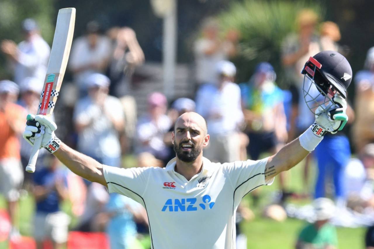Daryl Mitchell celebrates his century, New Zealand vs Sri Lanka, 1st Test, Christchurch, 3rd day, March 11, 2023