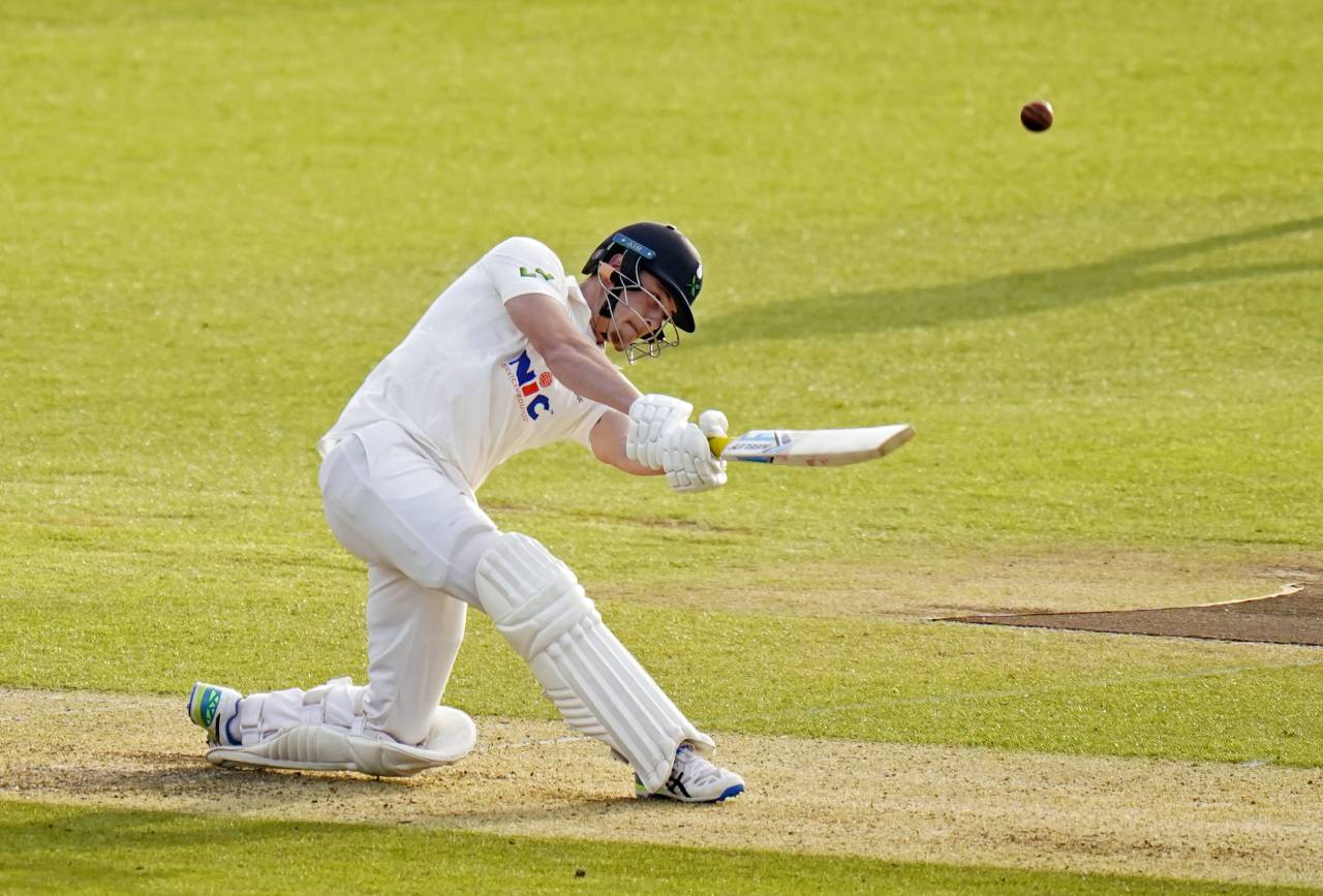 Finlay Bean hits out for Yorkshire, Yorkshire v Leicestershire, Headingley, County Championship, 1st day, April 6, 2023