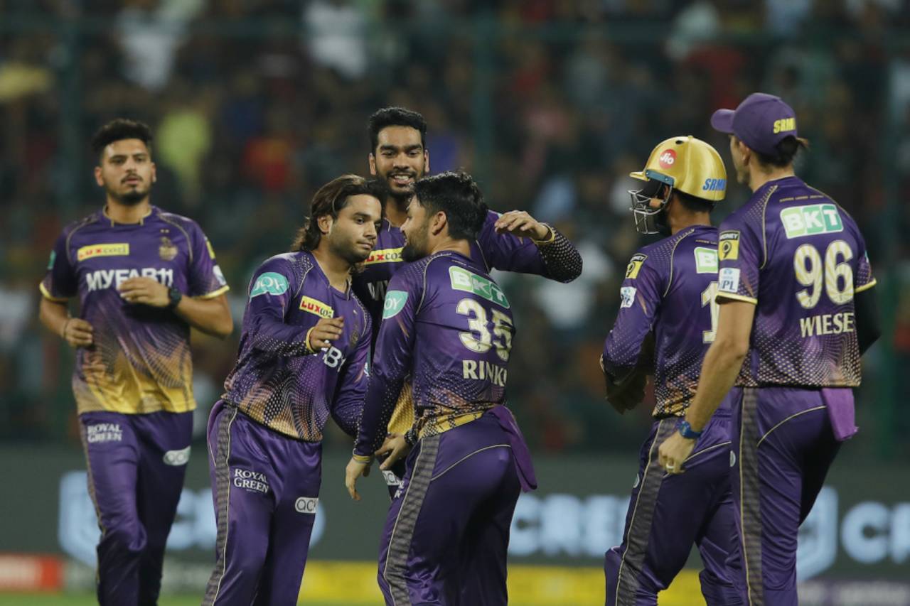 Suyash Sharma and Rinku Singh combined to get rid of Faf du Plessis, Royal Challengers Bangalore vs Kolkata Knight Riders, IPL 2023, Bengaluru, April 26, 2023

