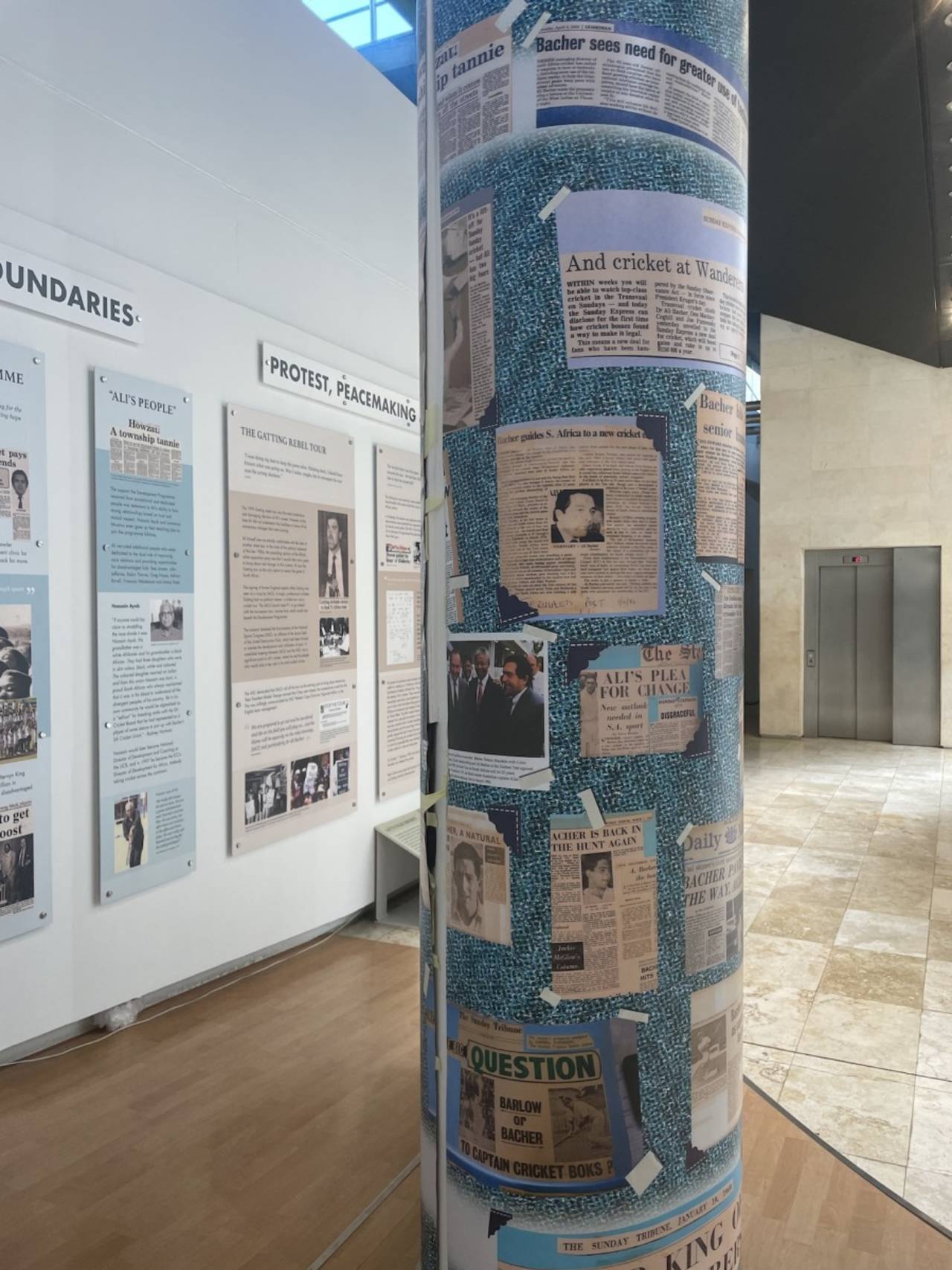 A view of the <I>Life of Ali Bacher</i> exhibition at the South African Jewish Museum, Cape Town, February 2023