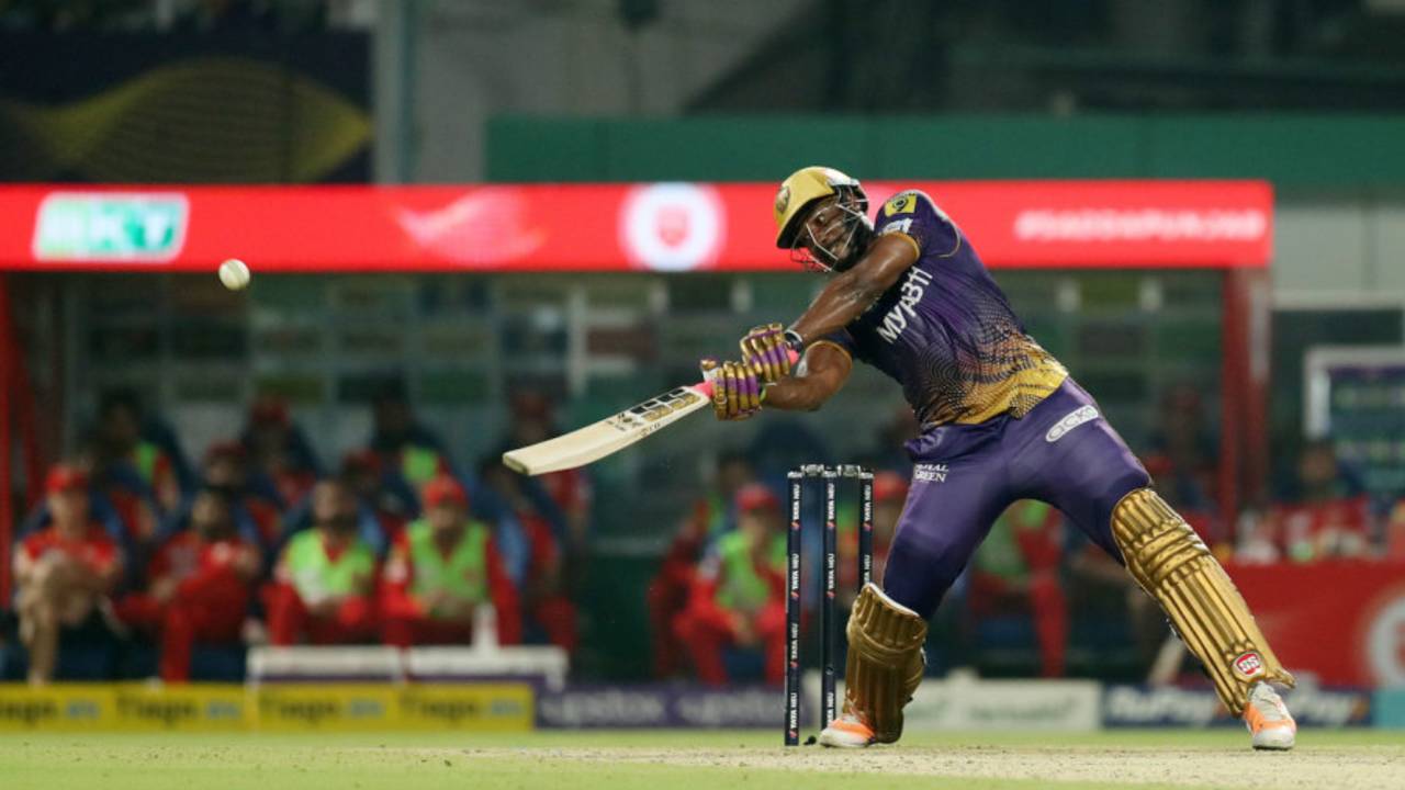 Andre Russell has scored only 59 runs from 52 balls against spin this season