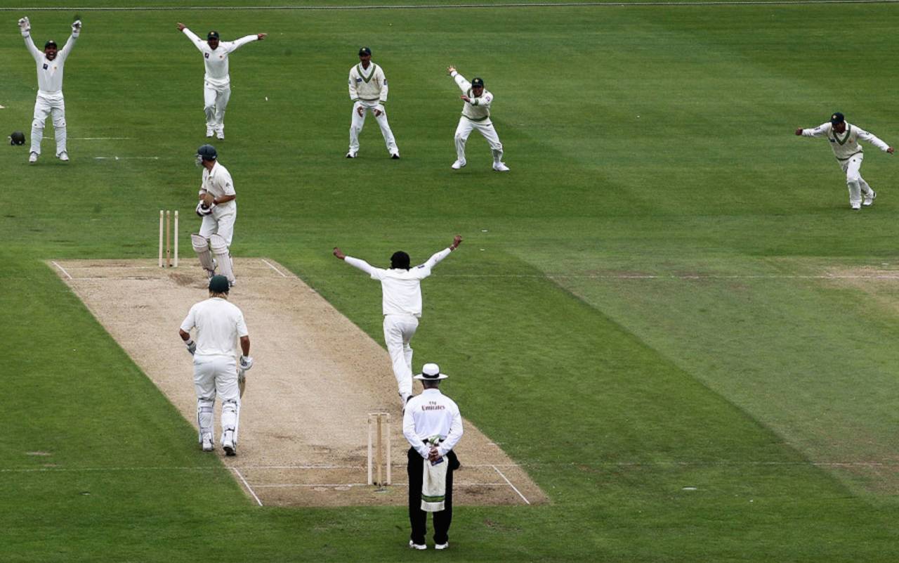 Simon Katich is bowled by Mohammad Amir at Headingley, 2010. Pakistan have featured in two out of the six Tests in England that have not involved the host team&nbsp;&nbsp;&bull;&nbsp;&nbsp;Hamish Blair/Getty Images
