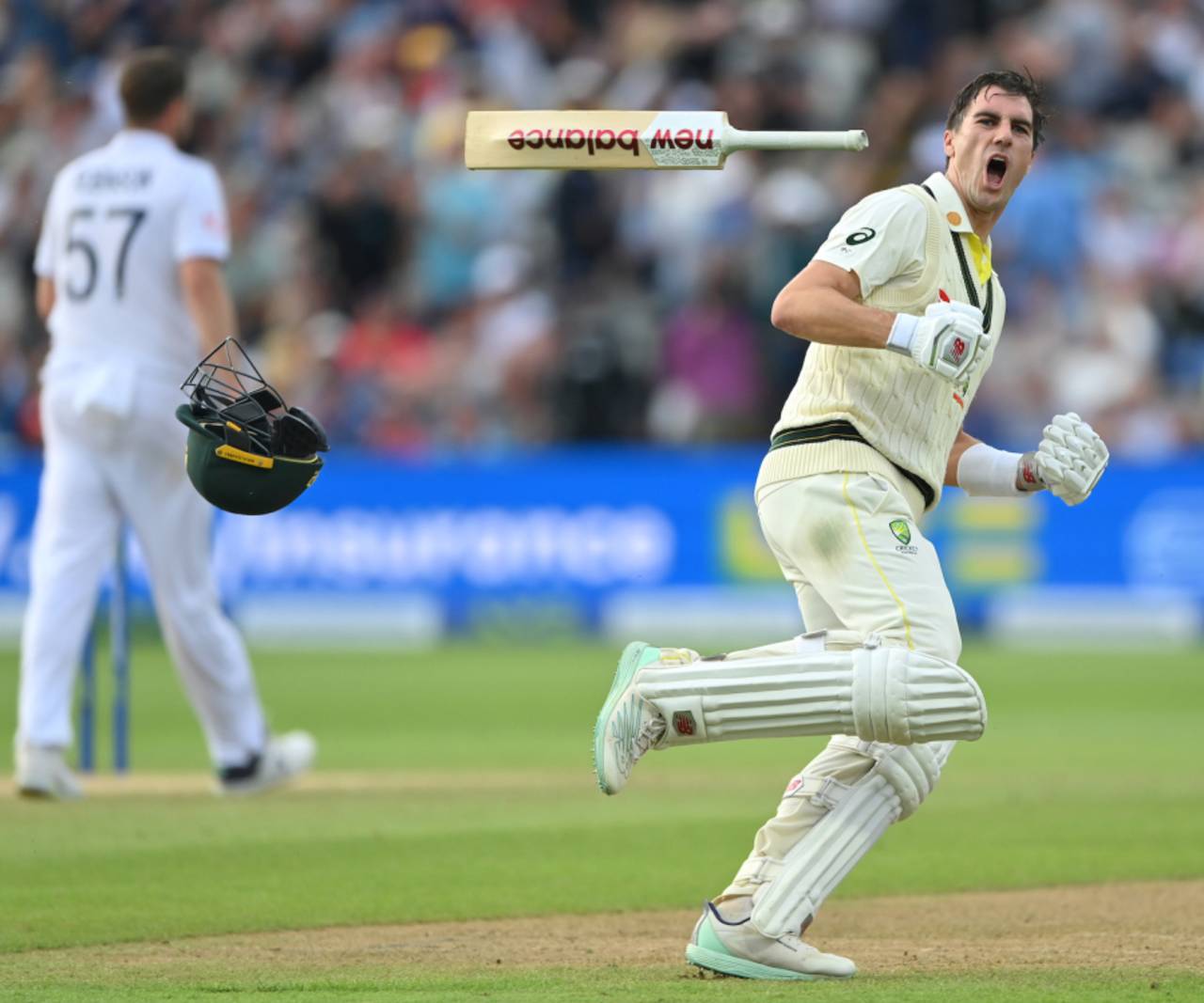 Pat Cummins is jubilant after leading Australia to victory, England vs Australia, 1st Ashes Test, Edgbaston, 5th day, June 20, 2023
