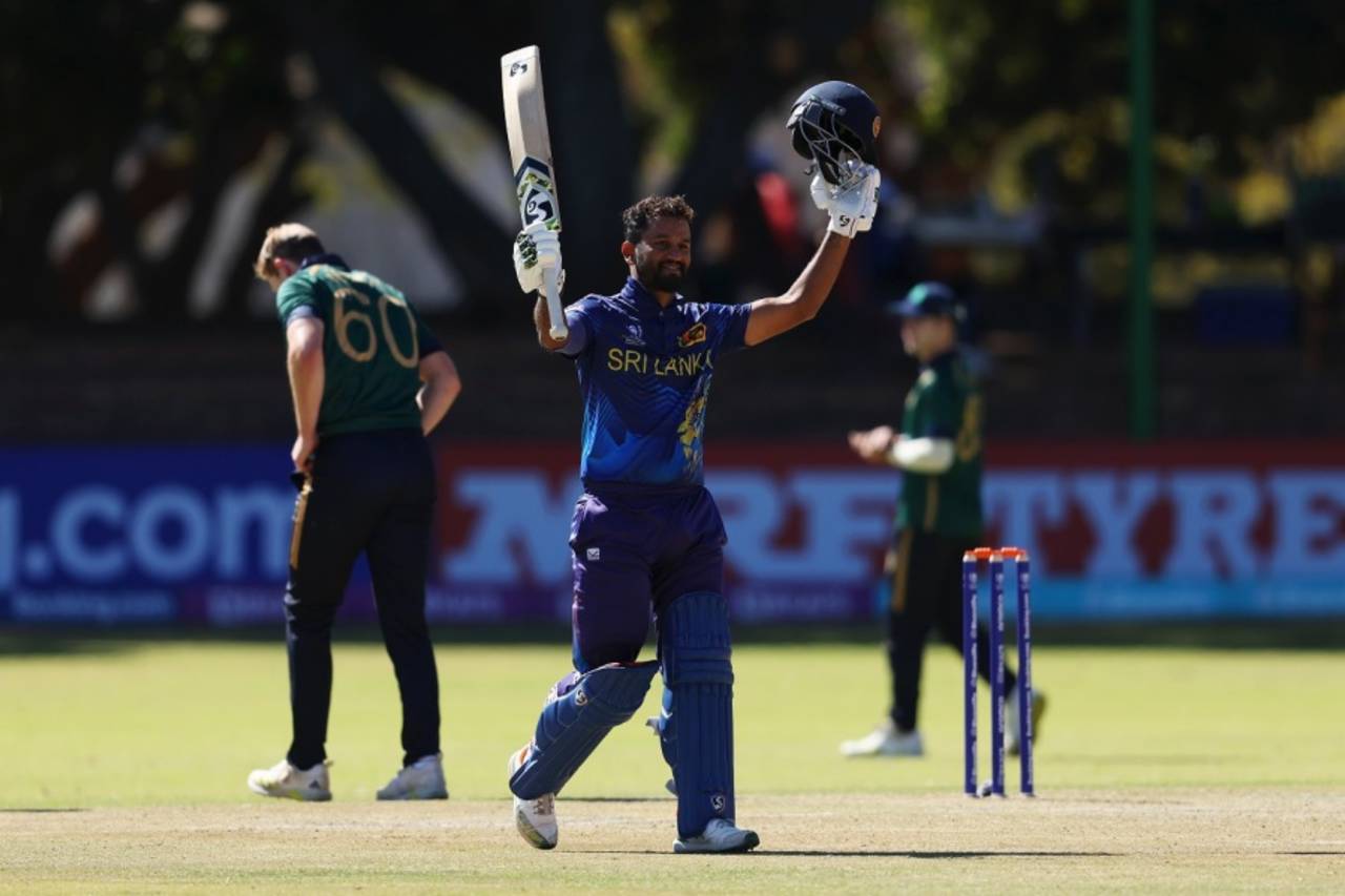 Dimuth Karunaratne brought up his maiden ODI hundred, Ireland vs Sri Lanka, ICC World Cup Qualifier, Bulawayo, June 25, 2023