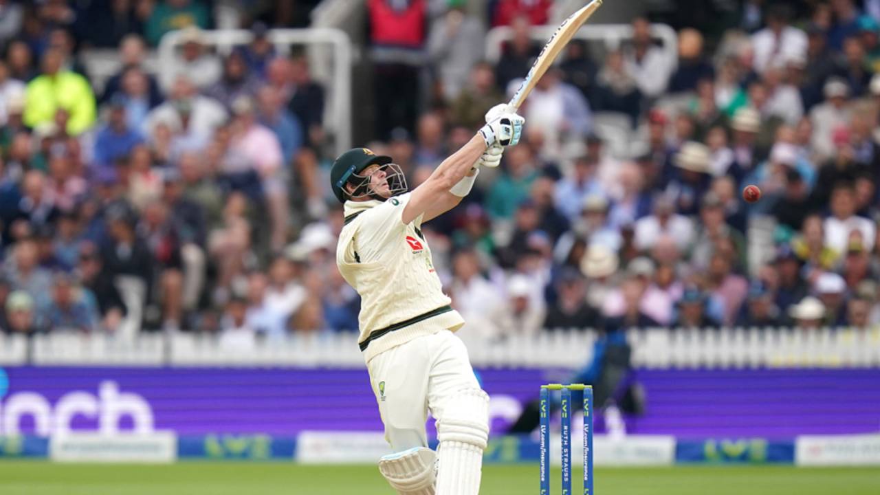 Steven Smith fails to connect with a pull, England vs Australia, 2nd Ashes Test, Lord's, 3rd day, June 30, 2023