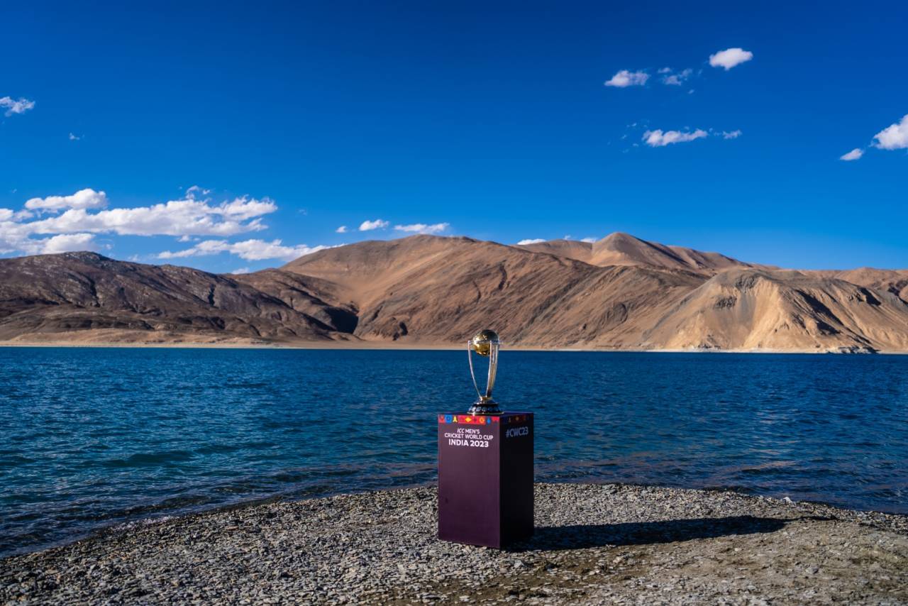 The ODI World Cup trophy went up to the Pangong Tso Lake, India, July 7, 2023