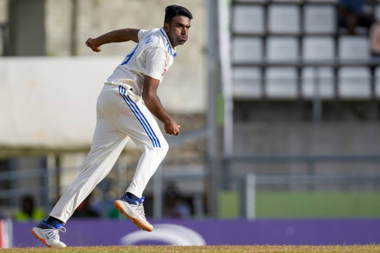 Ashwin in action during the third innings. image courtsey: espncricinfo