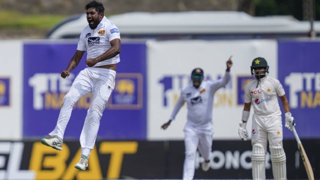 Prabath Jayasuriya gave the afternoon session to Sri Lanka