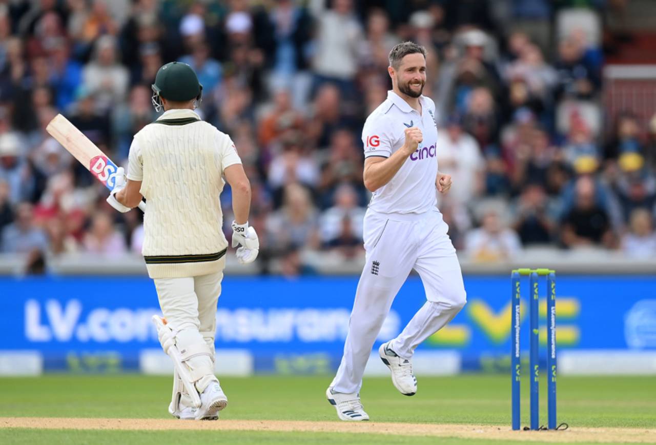 Chris Woakes nicked off David Warner for 32, England vs Australia, 4th Test, Old Trafford, July 19, 2023