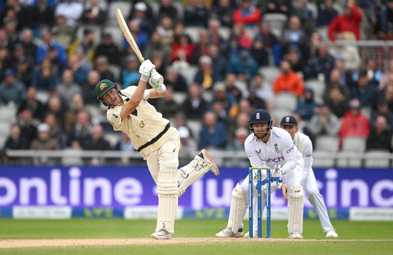 Marnus Labuschagne goes on the attack during his century