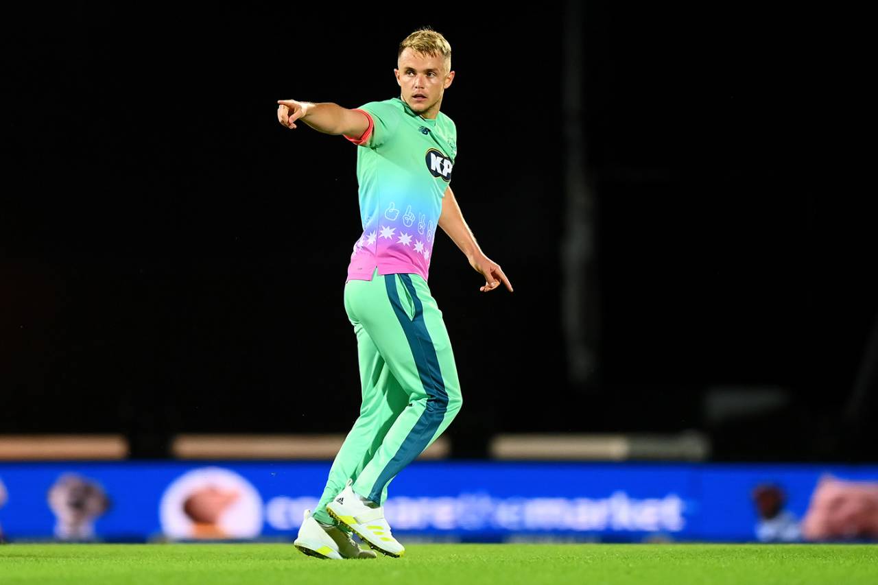 Sam Curran held his nerve after bowling a no-ball on the 100th delivery&nbsp;&nbsp;&bull;&nbsp;&nbsp;ECB via Getty Images