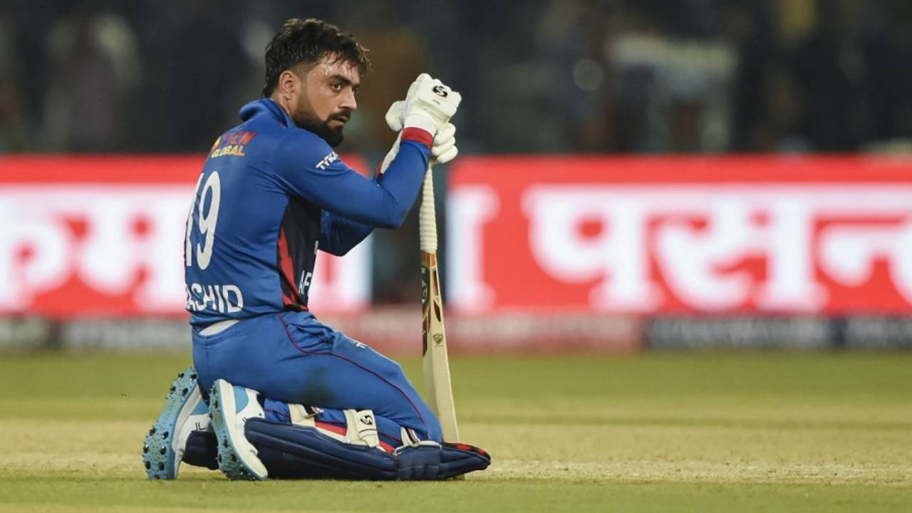Rashid Khan sinks to his knees after Afghanistan crashed out of the Asia Cup