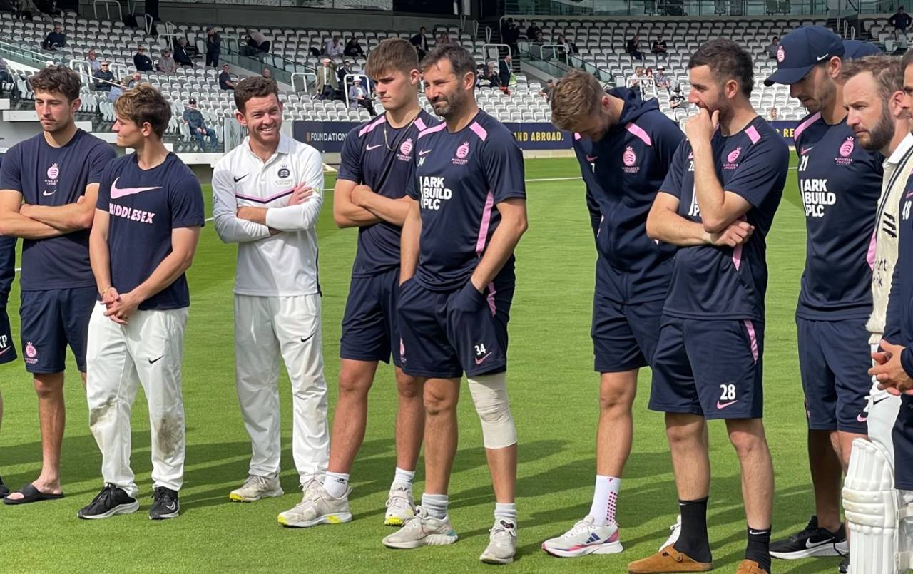 Tim Murtagh was celebrated on the Lord's outfield ahead of his impending retirement, September 21, 2023