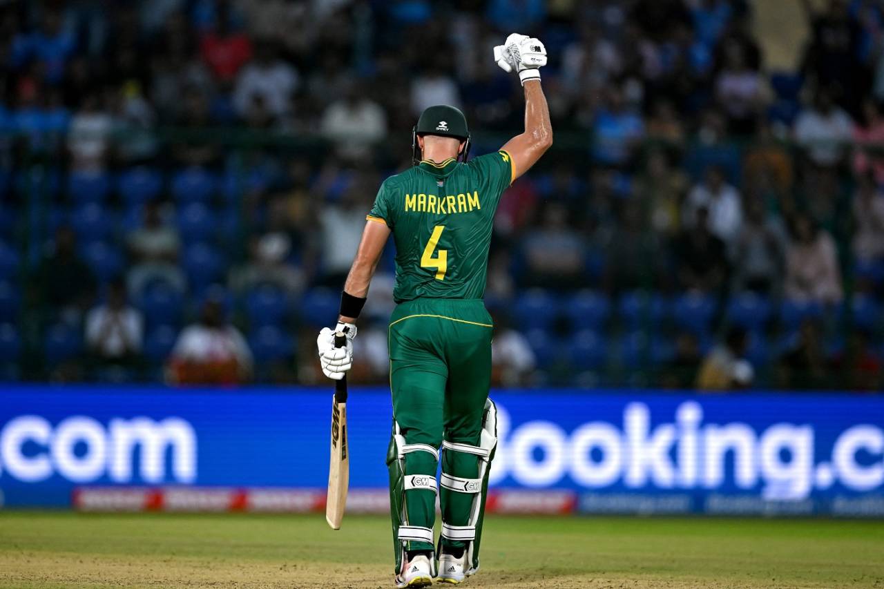 Adien Markram's 49-ball hundred is the fastest in ODI World Cups&nbsp;&nbsp;&bull;&nbsp;&nbsp;ICC via Getty Images