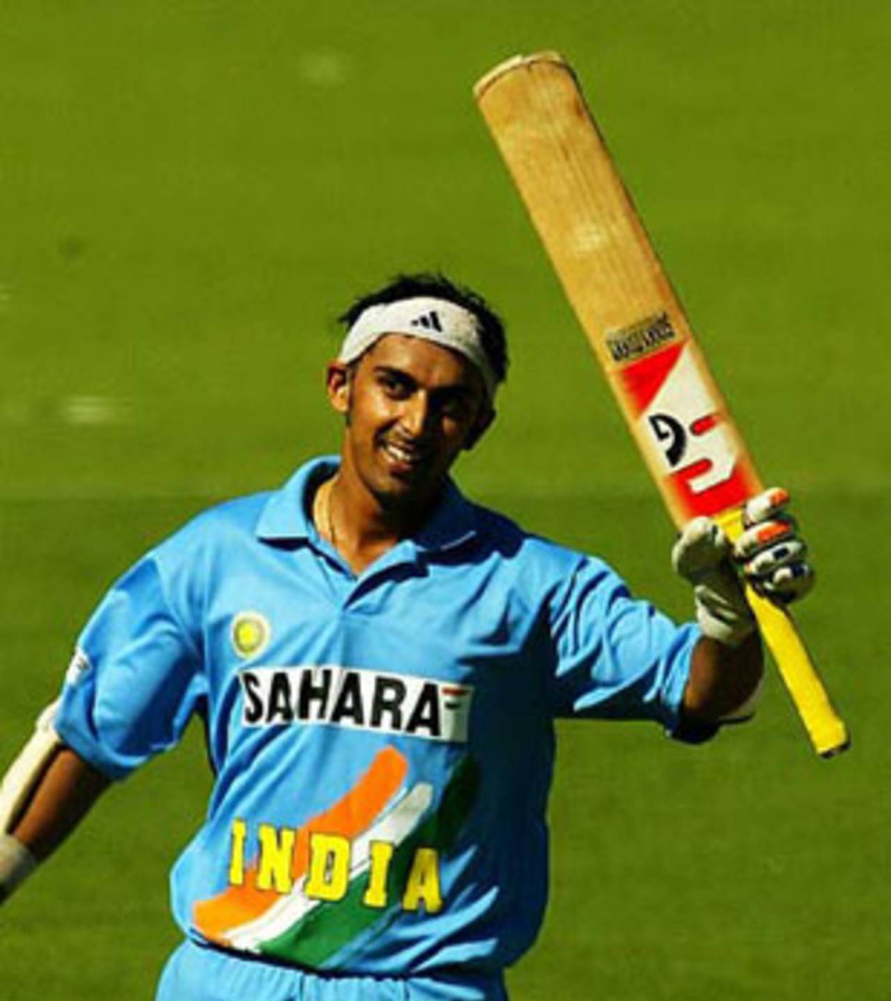 Rohan Gavaskar celebrated his maiden ODI half-century, India v Zimbabwe, VB Series, 8th ODI, Adelaide, January 24, 2004
