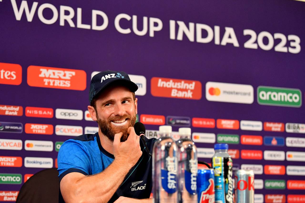 Kane Williamson had a quip or three to offer at the press briefing ahead of New Zealand's World Cup semi-final&nbsp;&nbsp;&bull;&nbsp;&nbsp;ICC/Getty Images