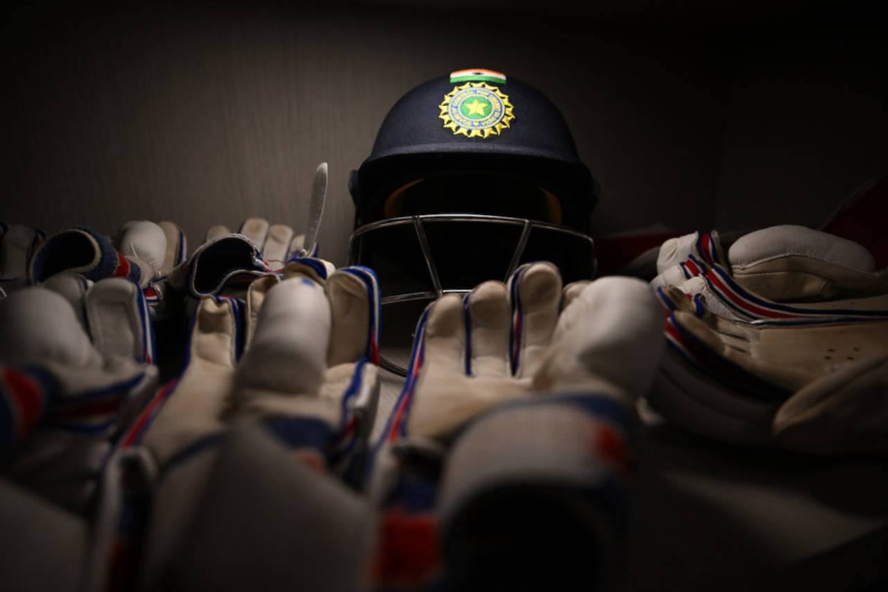 The players' gear, neatly arranged, in the Indian dressing room, India vs Australia, World Cup final, Ahmedabad, November 19, 2023