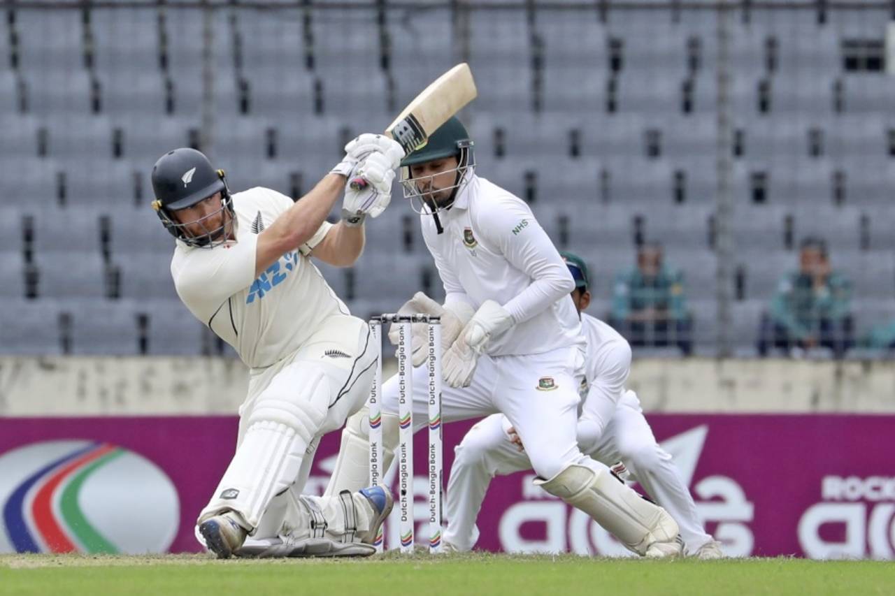 Glenn Phillips hit four sixes in his 72-ball 87, Bangladesh vs New Zealand, 2nd Test, Mirpur, 3rd day, December 8, 2023