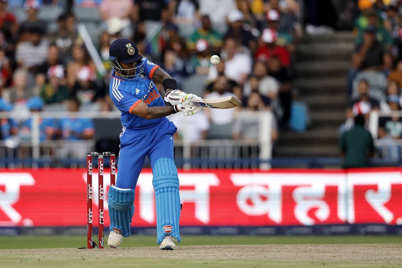 Suryakumar Yadav plays the Supla shot, South Africa vs India, 3rd T20I, Johannesburg, December 14, 2023