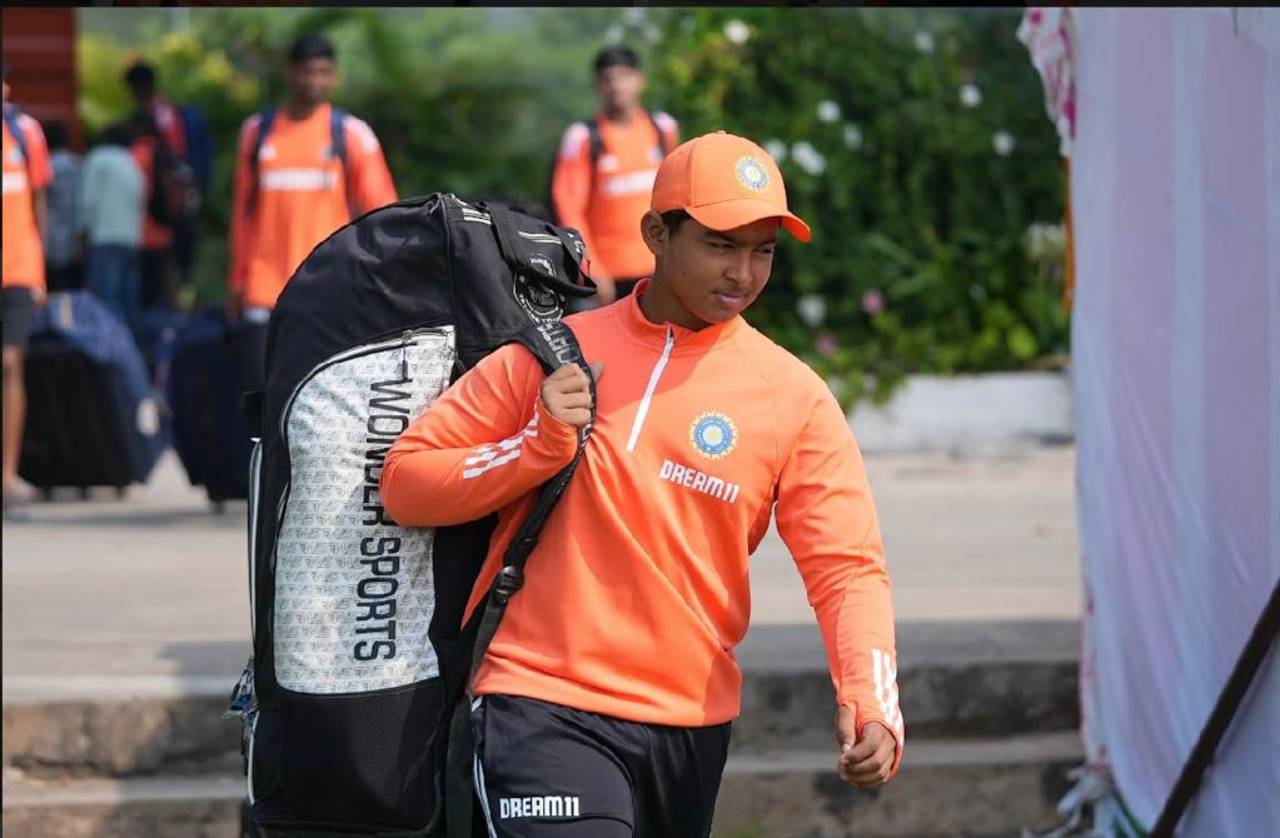Vaibhav Suryavanshi arrives with his kit, January 5, 2024