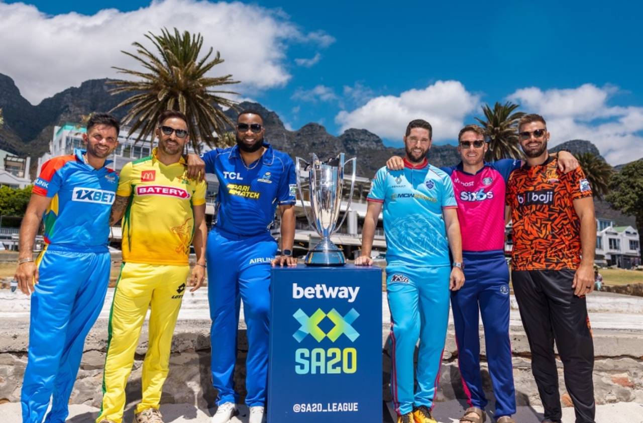 The six franchise captains were in good spirits ahead of the SA20 captains photoshoot, SA20, Cape Town, January 8, 2024
