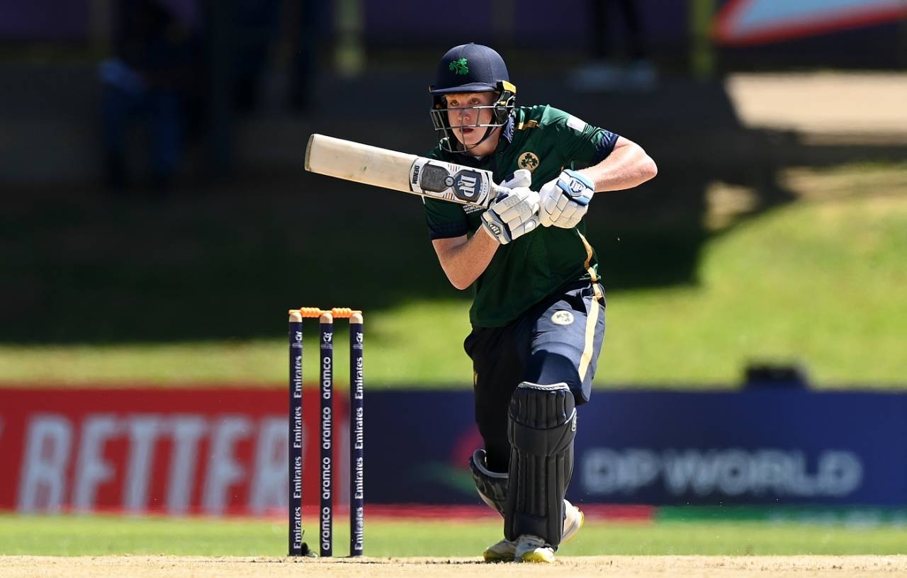 Jordan Neill hit five fours as he scored 31, Bangladesh vs Ireland, Under-19 World Cup, Bloemfontein, January 22, 2024