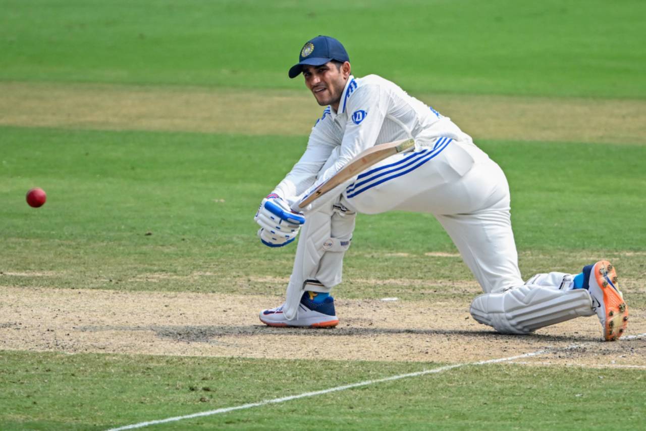 Shubman Gill sweeps a full toss, India vs England, 2nd Test, Visakhapatnam, 3rd day, February 4, 2024
