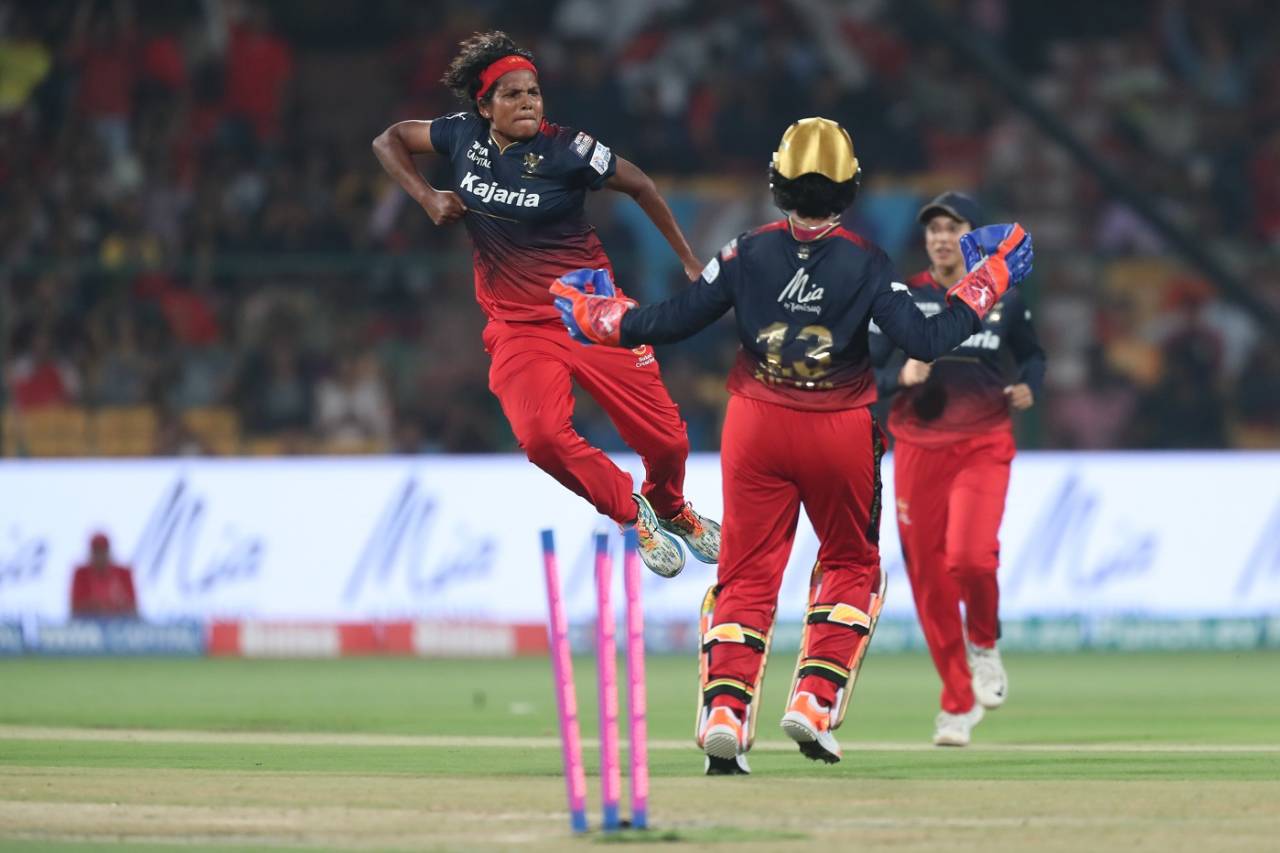 Sobhana Asha is pumped up after dismissing Tahlia McGrath&nbsp;&nbsp;&bull;&nbsp;&nbsp;BCCI