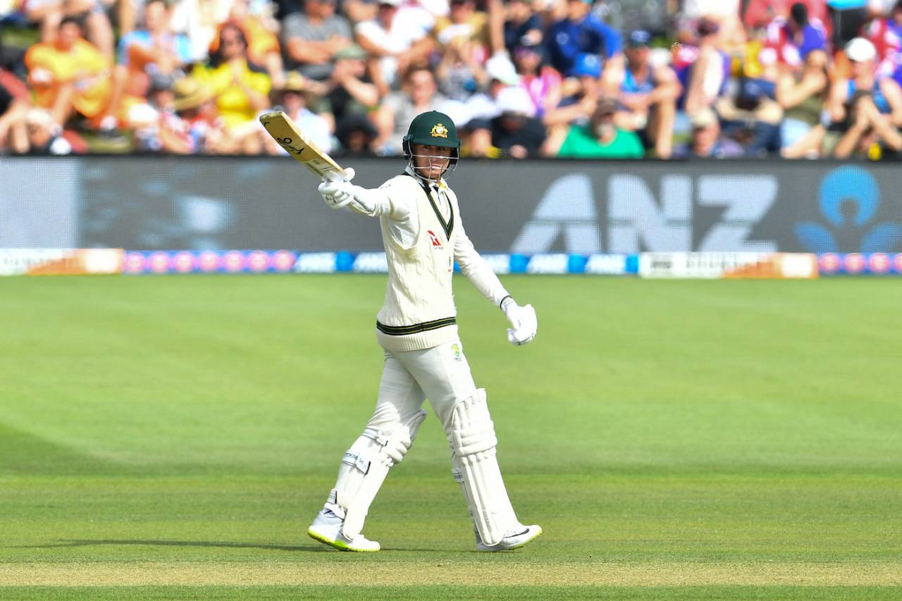 Marnus Labuschagne brought up his first fifty of the tour, New Zealand vs Australia, 2nd Test, Christchurch, 2nd Day, March 9, 2024