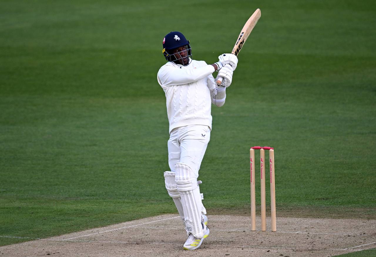 Daniel Bell-Drummond on his way to an elegant 70, Kent vs Surrey, Vitality County Championship, Canterbury, April 19, 2024