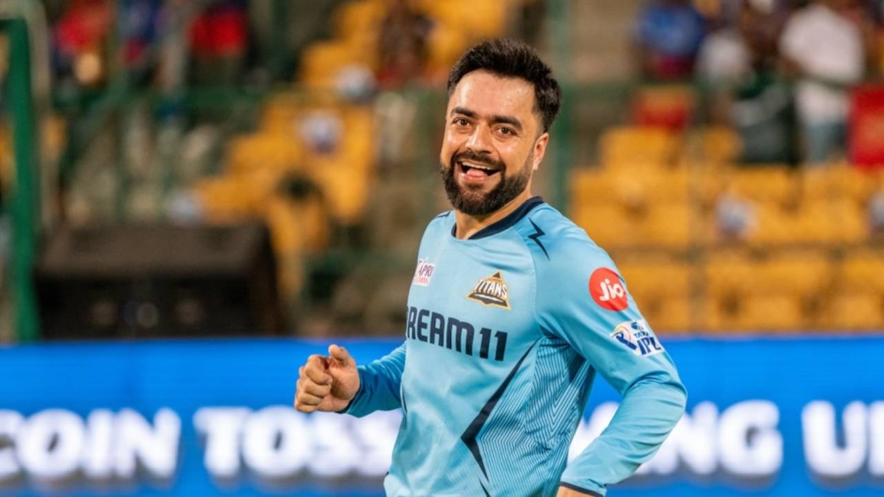 Rashid Khan before the start of the game, Royal Challengers Bengaluru vs Gujarat Titans, IPL 2024, Bengaluru, May 4, 2024